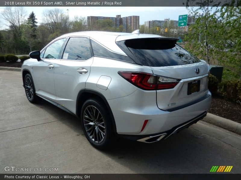Silver Lining Metallic / Rioja Red 2018 Lexus RX 350 F Sport AWD