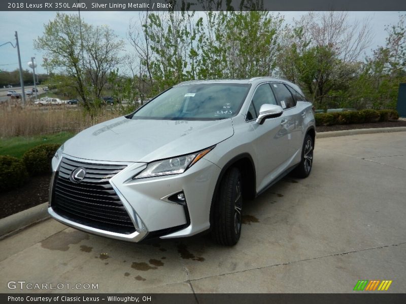Silver Lining Metallic / Black 2018 Lexus RX 350L AWD