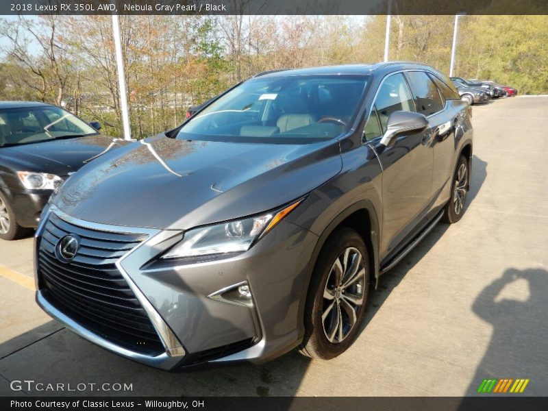 Nebula Gray Pearl / Black 2018 Lexus RX 350L AWD
