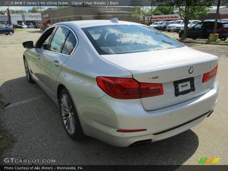 Glacier Silver Metallic / Black 2018 BMW 5 Series 540i xDrive Sedan