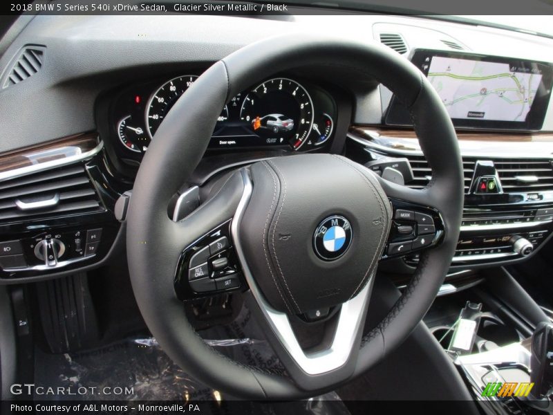 Glacier Silver Metallic / Black 2018 BMW 5 Series 540i xDrive Sedan