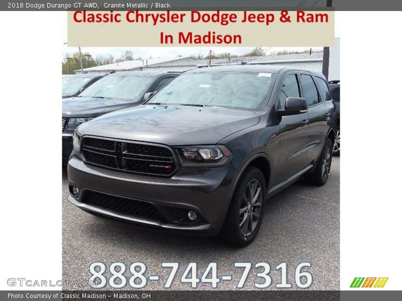Granite Metallic / Black 2018 Dodge Durango GT AWD