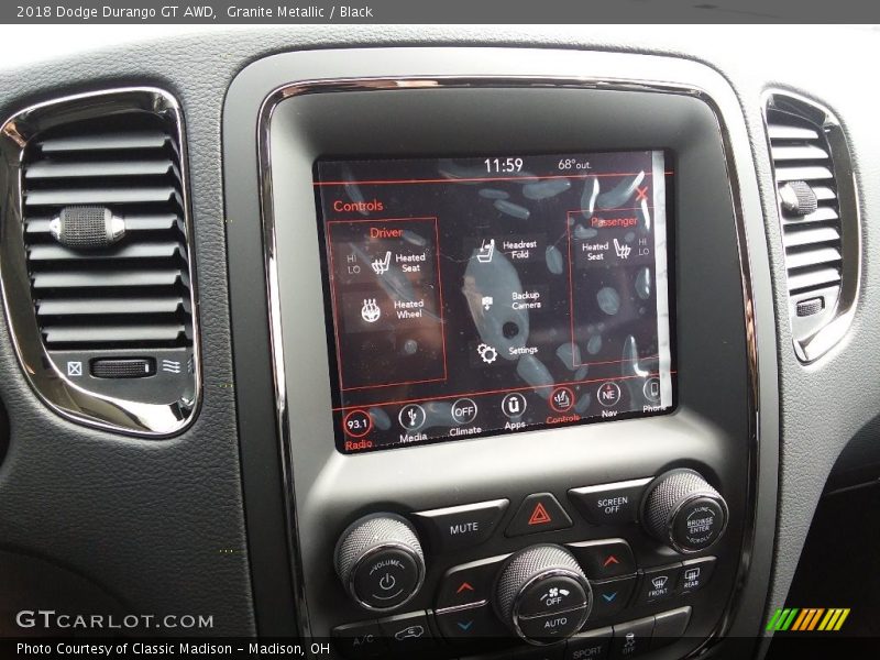 Granite Metallic / Black 2018 Dodge Durango GT AWD