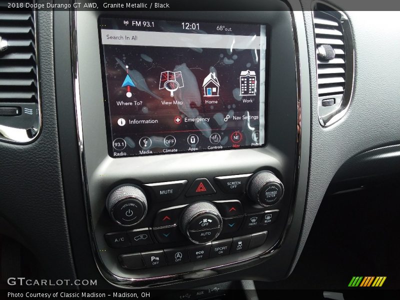 Granite Metallic / Black 2018 Dodge Durango GT AWD