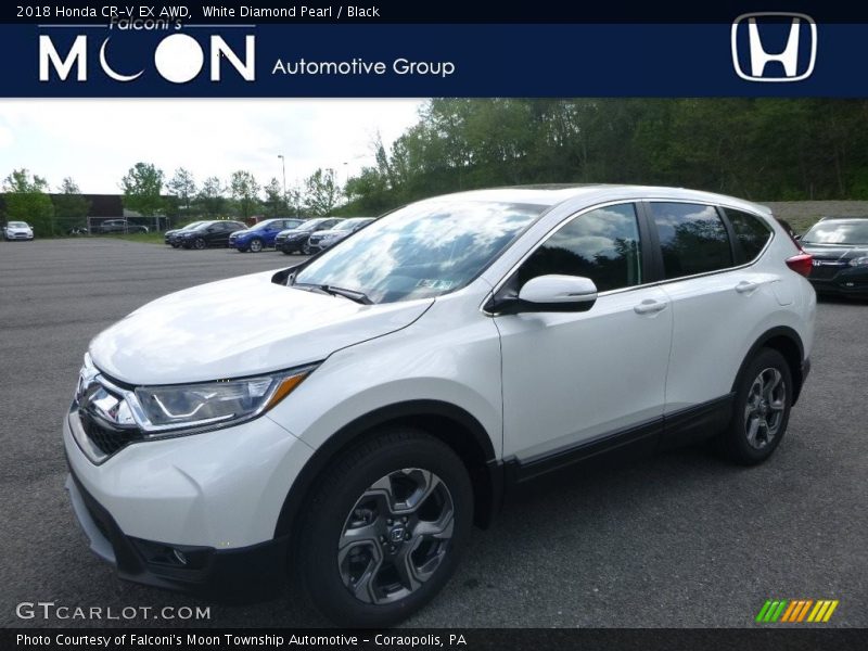 White Diamond Pearl / Black 2018 Honda CR-V EX AWD