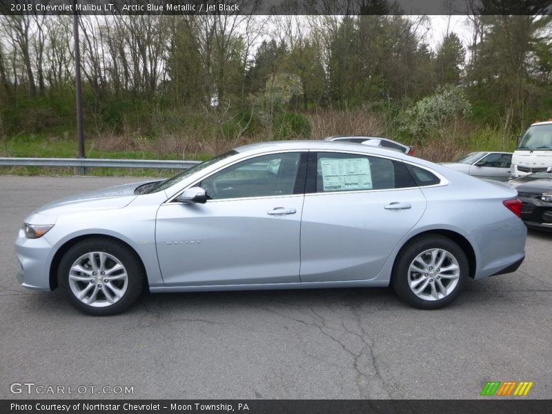 Arctic Blue Metallic / Jet Black 2018 Chevrolet Malibu LT