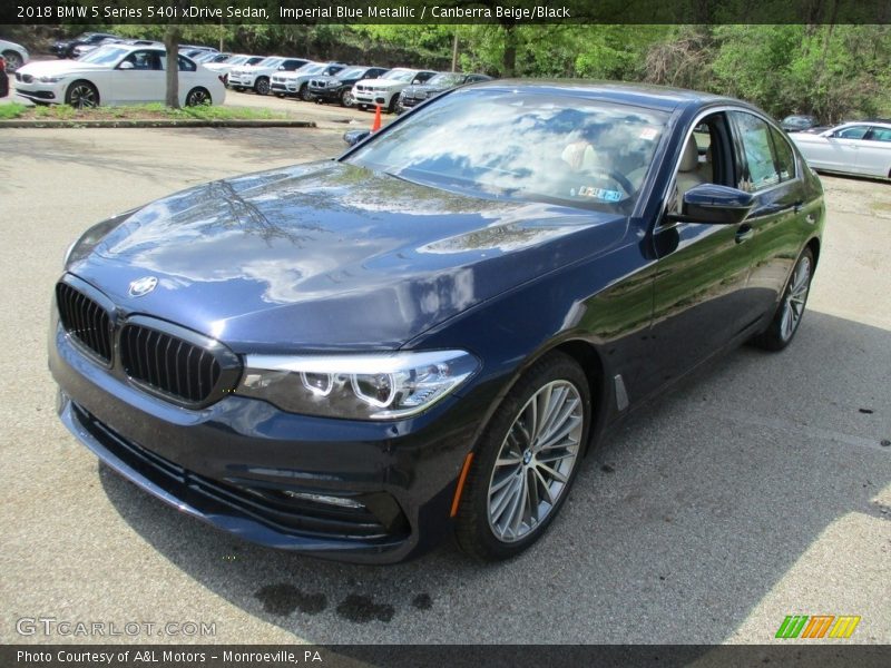 Imperial Blue Metallic / Canberra Beige/Black 2018 BMW 5 Series 540i xDrive Sedan