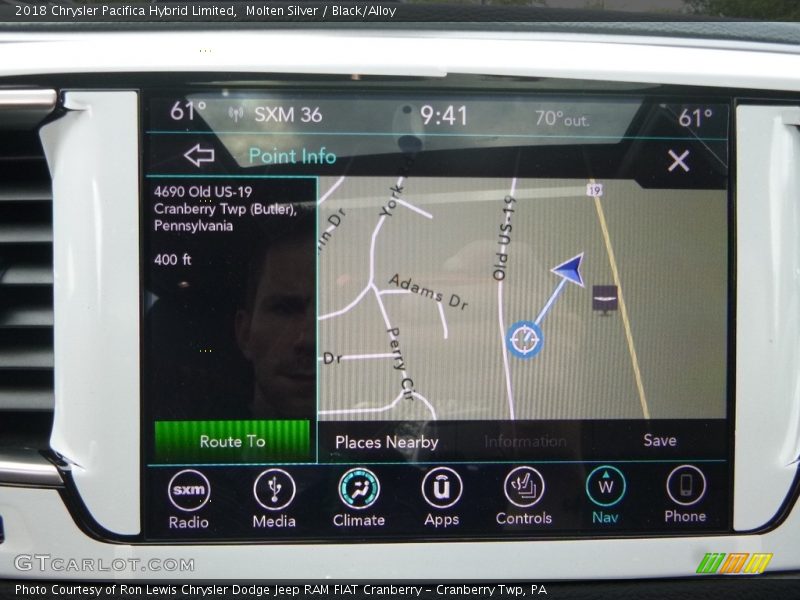 Navigation of 2018 Pacifica Hybrid Limited