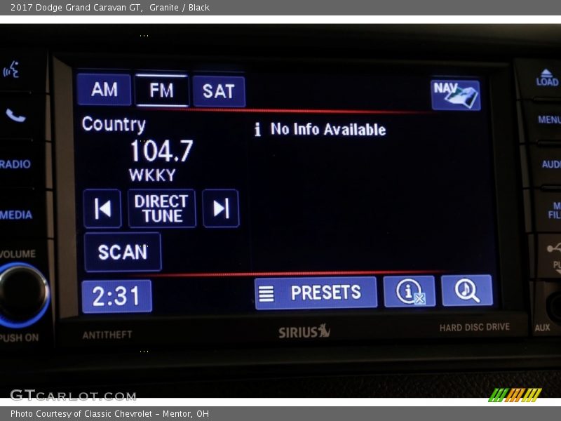 Granite / Black 2017 Dodge Grand Caravan GT