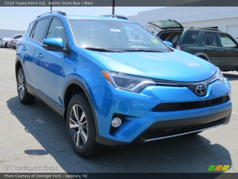 Electric Storm Blue / Black 2018 Toyota RAV4 XLE