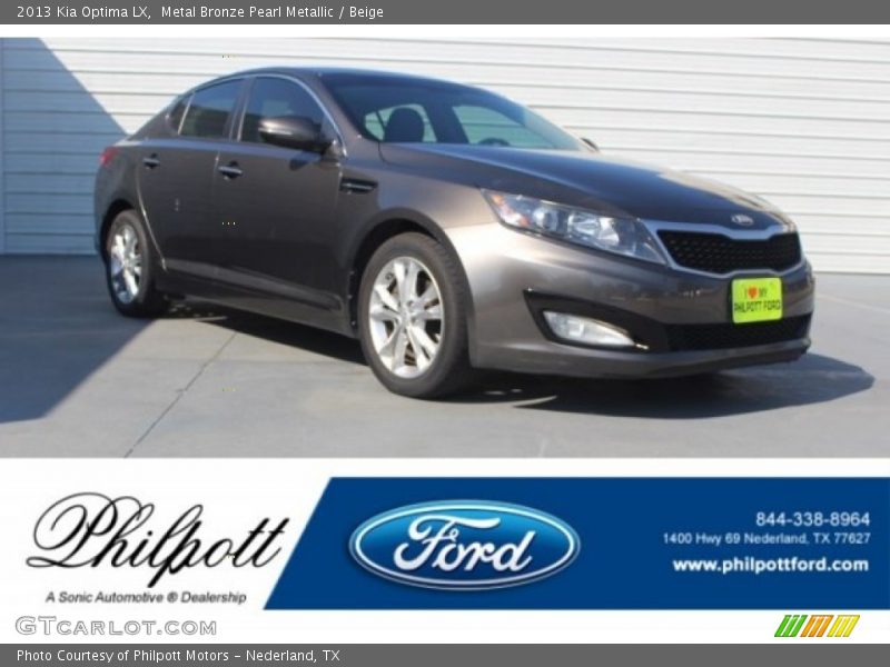 Metal Bronze Pearl Metallic / Beige 2013 Kia Optima LX