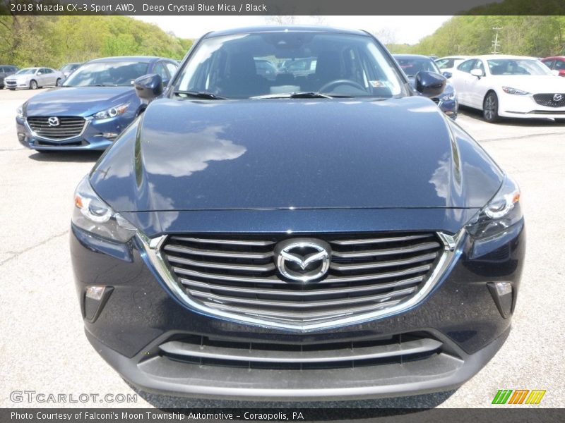 Deep Crystal Blue Mica / Black 2018 Mazda CX-3 Sport AWD