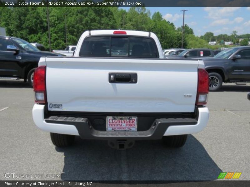 Super White / Black/Red 2018 Toyota Tacoma TRD Sport Access Cab 4x4