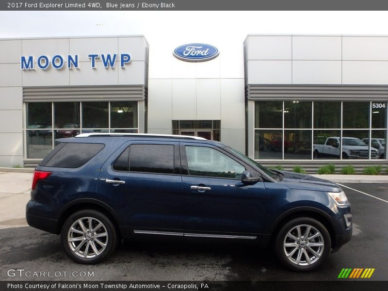 Blue Jeans / Ebony Black 2017 Ford Explorer Limited 4WD