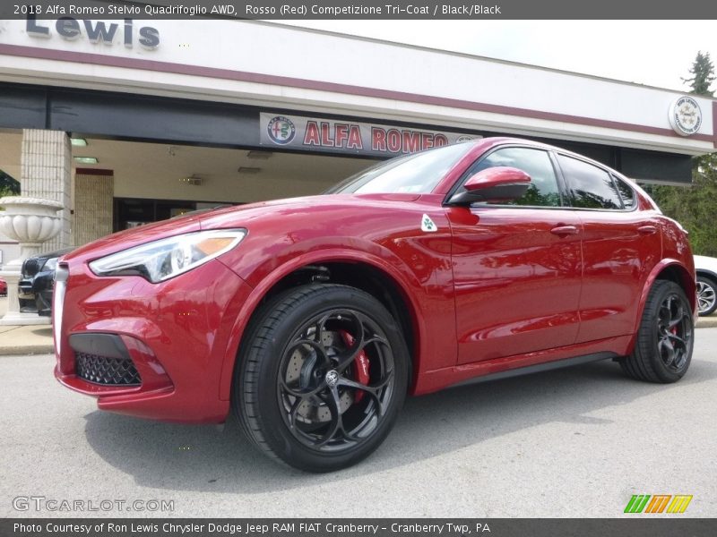 Rosso (Red) Competizione Tri-Coat / Black/Black 2018 Alfa Romeo Stelvio Quadrifoglio AWD