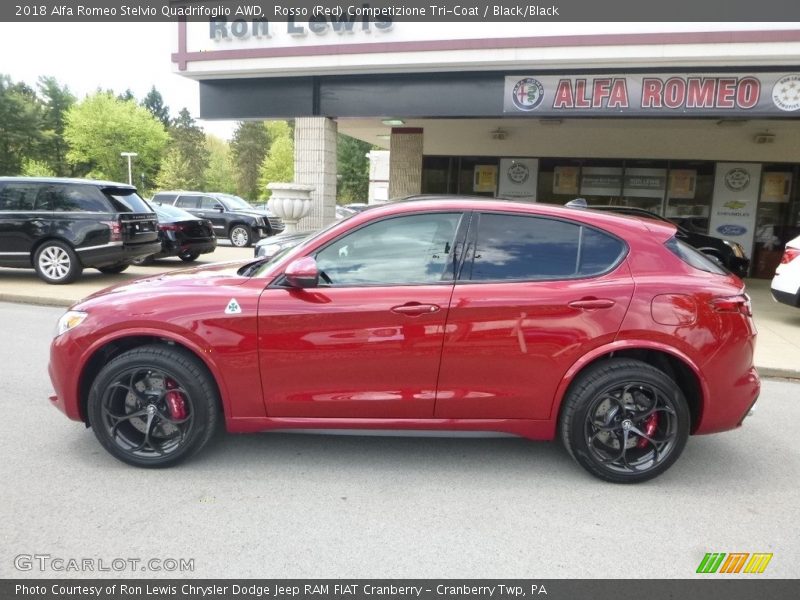 Rosso (Red) Competizione Tri-Coat / Black/Black 2018 Alfa Romeo Stelvio Quadrifoglio AWD