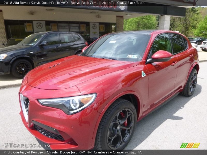 Rosso (Red) Competizione Tri-Coat / Black/Black 2018 Alfa Romeo Stelvio Quadrifoglio AWD