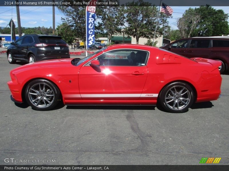 Ruby Red / Charcoal Black 2014 Ford Mustang V6 Premium Coupe