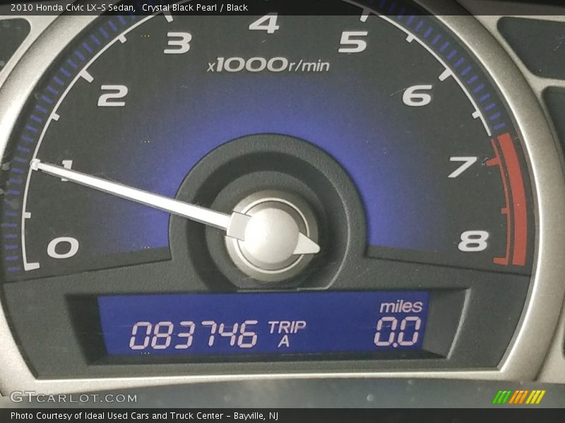 Crystal Black Pearl / Black 2010 Honda Civic LX-S Sedan
