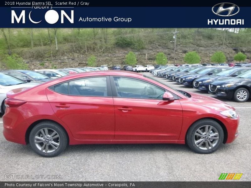 Scarlet Red / Gray 2018 Hyundai Elantra SEL
