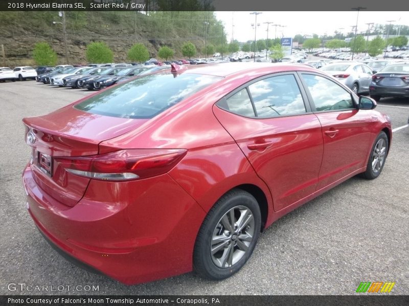 Scarlet Red / Gray 2018 Hyundai Elantra SEL