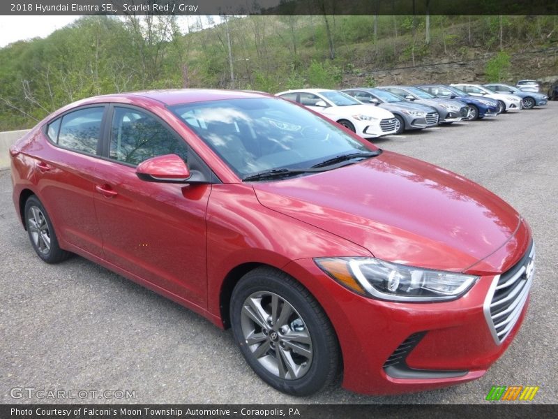 Scarlet Red / Gray 2018 Hyundai Elantra SEL