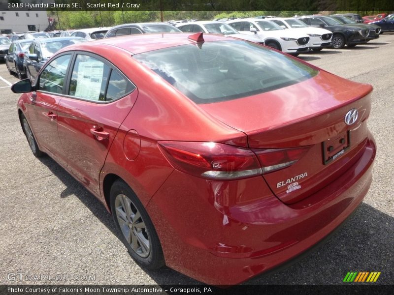 Scarlet Red / Gray 2018 Hyundai Elantra SEL