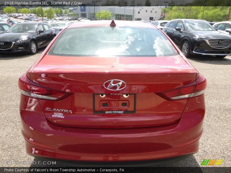 Scarlet Red / Gray 2018 Hyundai Elantra SEL