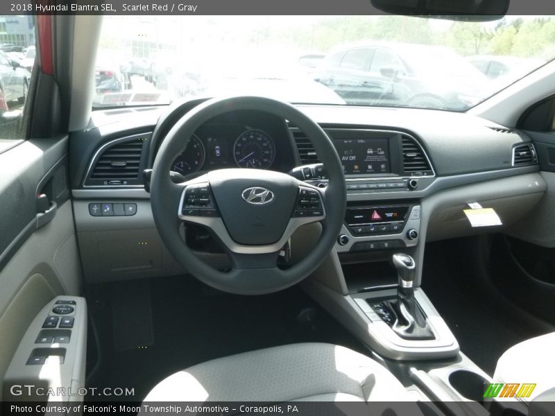 Scarlet Red / Gray 2018 Hyundai Elantra SEL