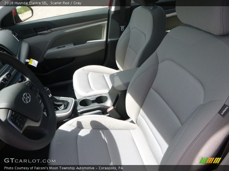 Scarlet Red / Gray 2018 Hyundai Elantra SEL