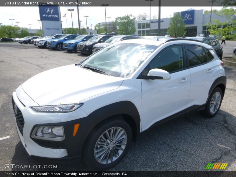 Chalk White / Black 2018 Hyundai Kona SEL AWD