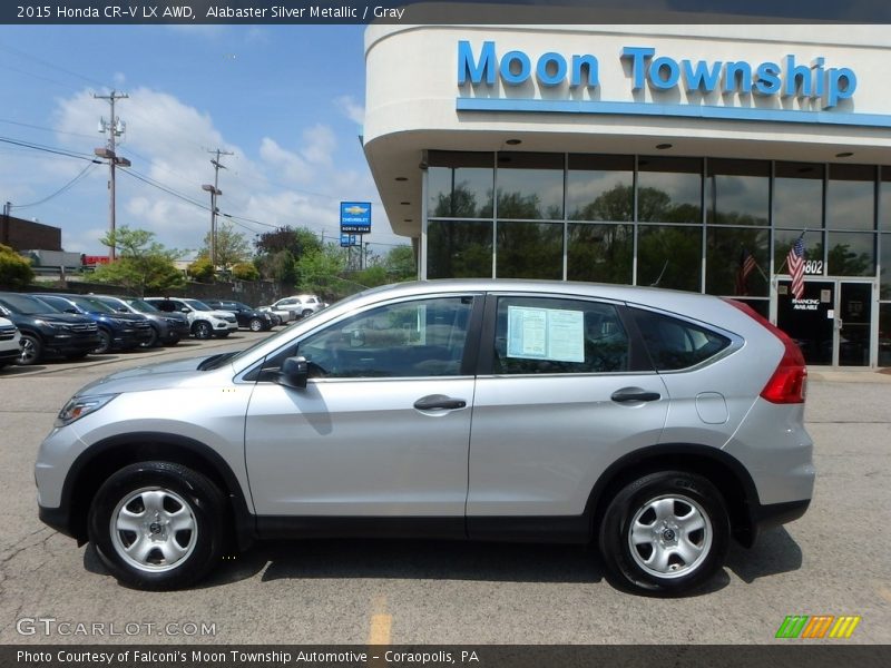 Alabaster Silver Metallic / Gray 2015 Honda CR-V LX AWD