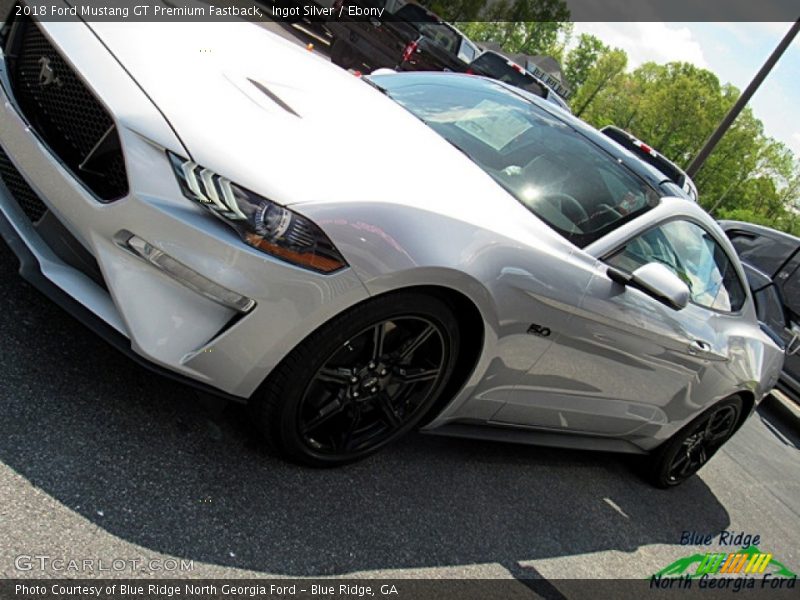 Ingot Silver / Ebony 2018 Ford Mustang GT Premium Fastback
