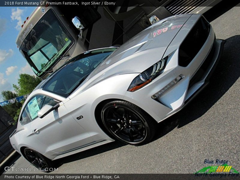 Ingot Silver / Ebony 2018 Ford Mustang GT Premium Fastback