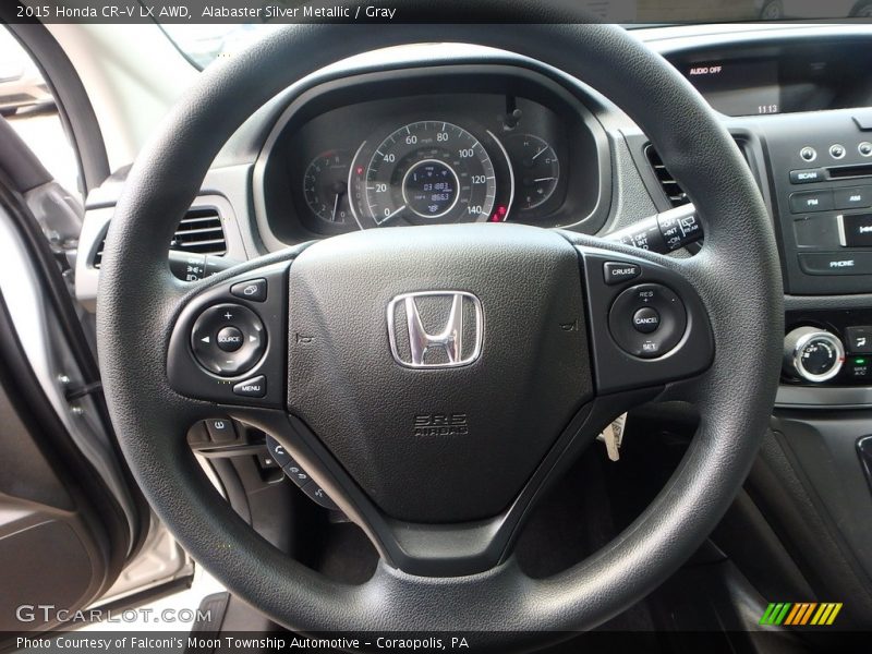 Alabaster Silver Metallic / Gray 2015 Honda CR-V LX AWD