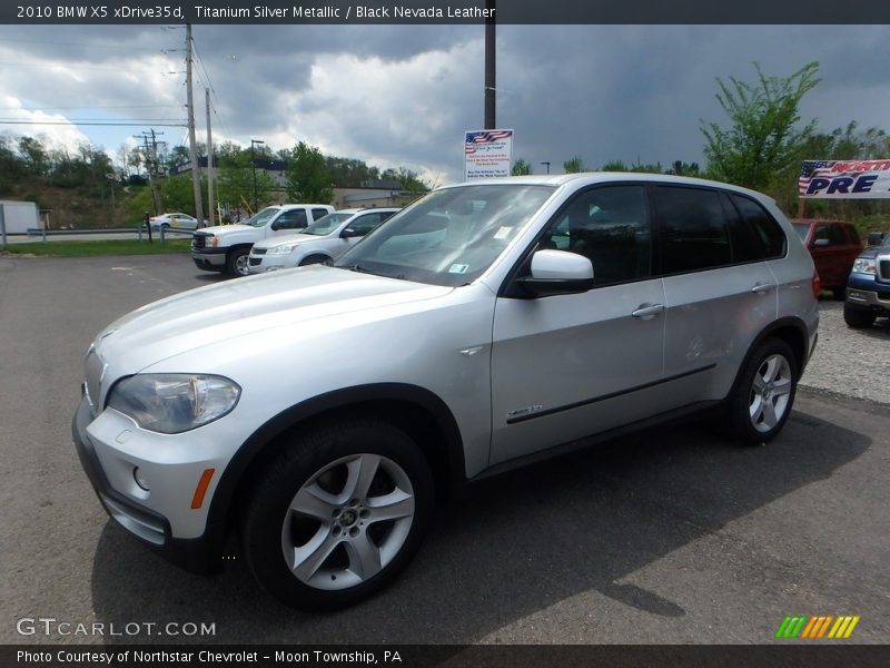 Titanium Silver Metallic / Black Nevada Leather 2010 BMW X5 xDrive35d