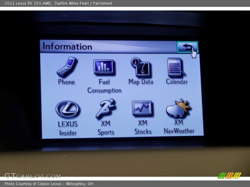 Starfire White Pearl / Parchment 2011 Lexus RX 350 AWD
