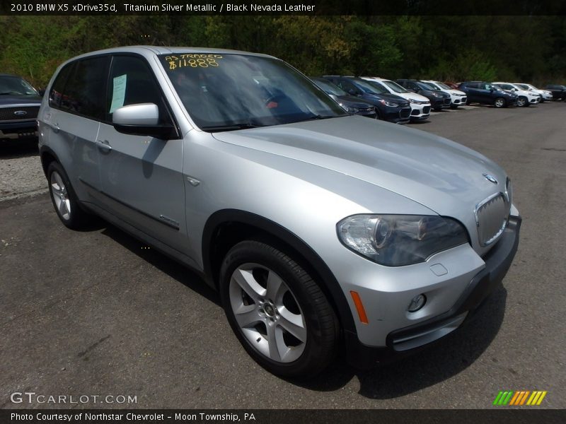 Titanium Silver Metallic / Black Nevada Leather 2010 BMW X5 xDrive35d