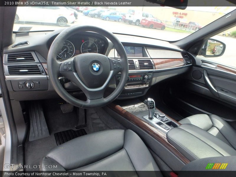 Titanium Silver Metallic / Black Nevada Leather 2010 BMW X5 xDrive35d