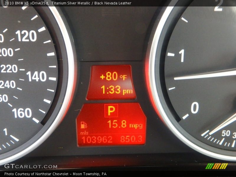 Titanium Silver Metallic / Black Nevada Leather 2010 BMW X5 xDrive35d