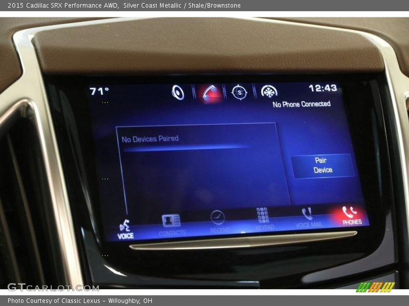 Silver Coast Metallic / Shale/Brownstone 2015 Cadillac SRX Performance AWD