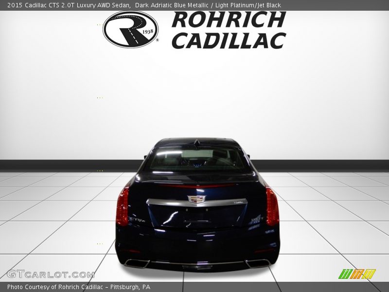 Dark Adriatic Blue Metallic / Light Platinum/Jet Black 2015 Cadillac CTS 2.0T Luxury AWD Sedan