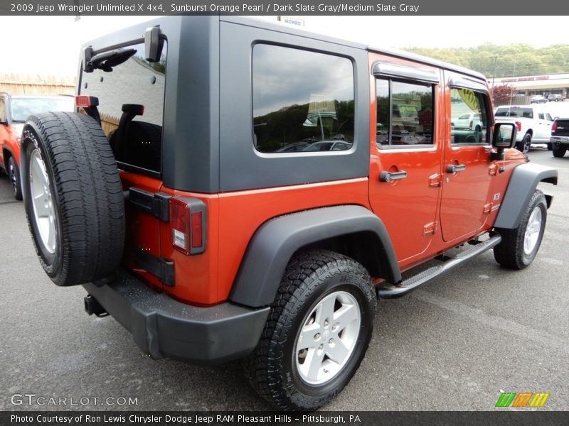 Sunburst Orange Pearl / Dark Slate Gray/Medium Slate Gray 2009 Jeep Wrangler Unlimited X 4x4