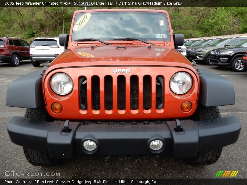 Sunburst Orange Pearl / Dark Slate Gray/Medium Slate Gray 2009 Jeep Wrangler Unlimited X 4x4