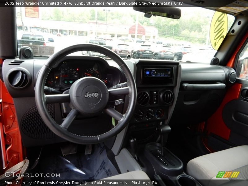 Sunburst Orange Pearl / Dark Slate Gray/Medium Slate Gray 2009 Jeep Wrangler Unlimited X 4x4