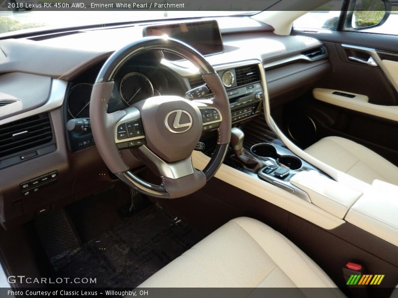 Eminent White Pearl / Parchment 2018 Lexus RX 450h AWD