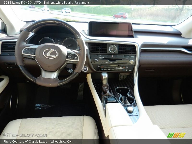 Eminent White Pearl / Parchment 2018 Lexus RX 450h AWD