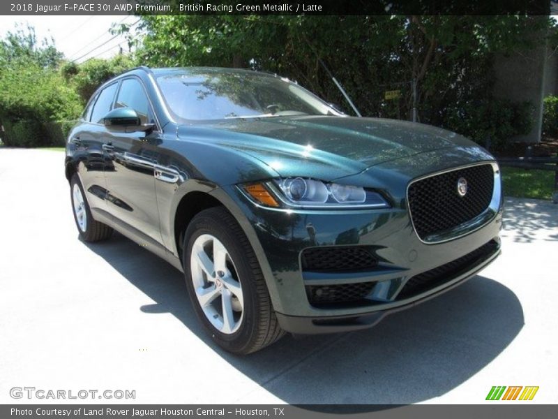 British Racing Green Metallic / Latte 2018 Jaguar F-PACE 30t AWD Premium