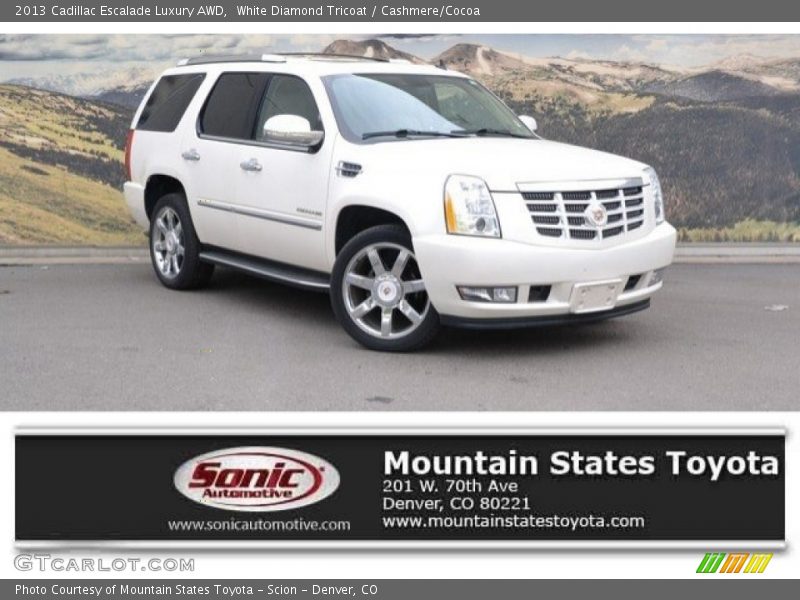 White Diamond Tricoat / Cashmere/Cocoa 2013 Cadillac Escalade Luxury AWD