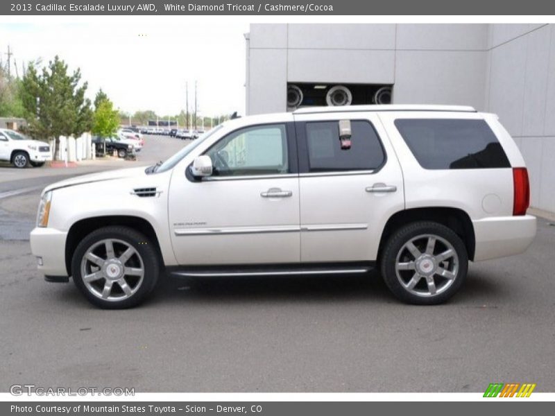 White Diamond Tricoat / Cashmere/Cocoa 2013 Cadillac Escalade Luxury AWD